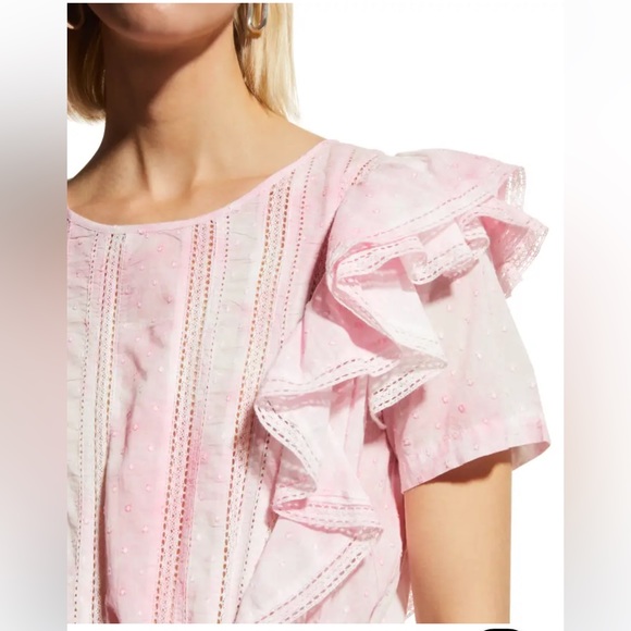 NWT LoveShackFancy Natasha Dotted Ruffle Mini Dress Size M - Picture 4 of 10